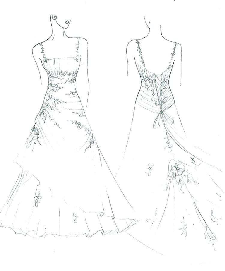 750x905 Dresses Coloring Pages Dress Coloring Page Wedding Dresses