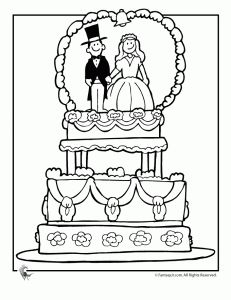 231x300 Fancy Wedding Cake Coloring Page Coloring Books Amp Pages