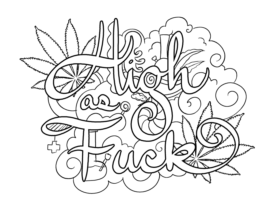 960x741 Adult Coloring Pages Weed