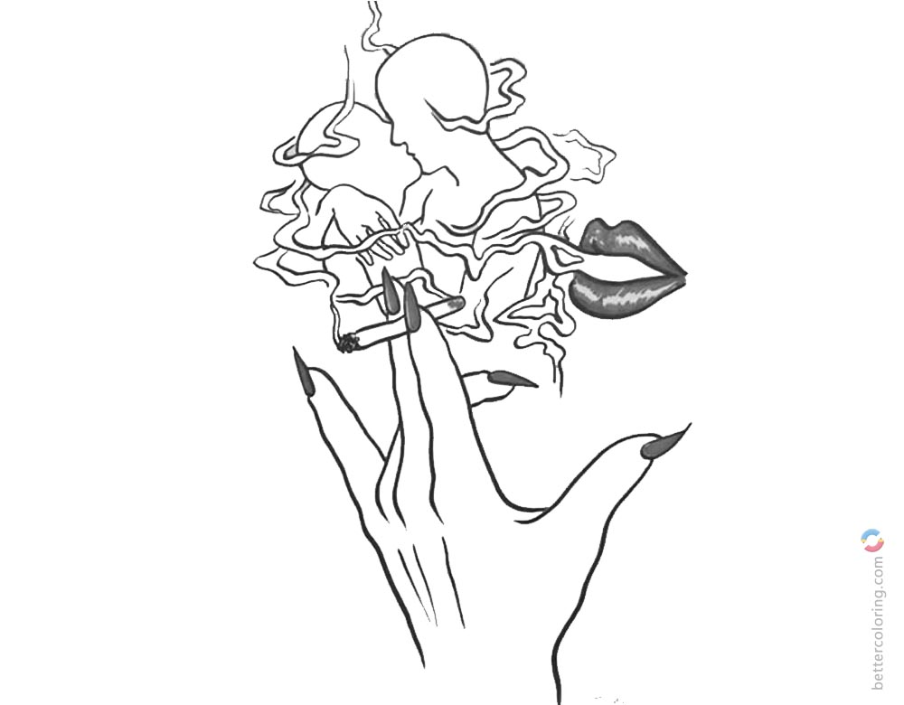 1000x780 Weed Coloring Pages Love And Marijuana Somking