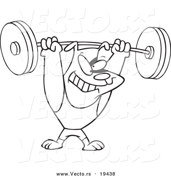 600x620 Weightlifting Coloring Pages Vector Of A Cartoon Dog Lifting