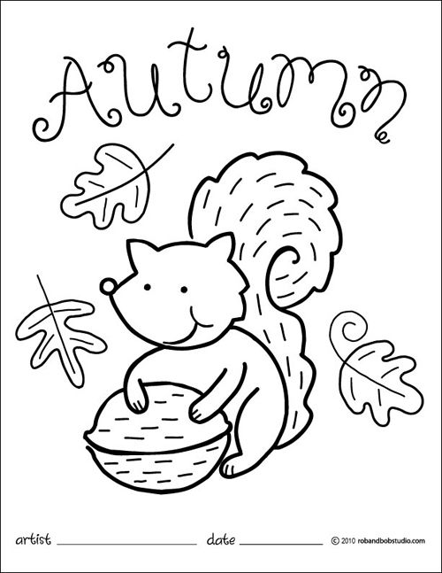 500x647 Autumn Squirrel Coloring Page Party And Lesson Planning