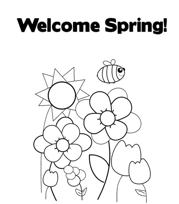 610x697 Welcome Spring Coloring Page For Kids Kids Coloring Pages