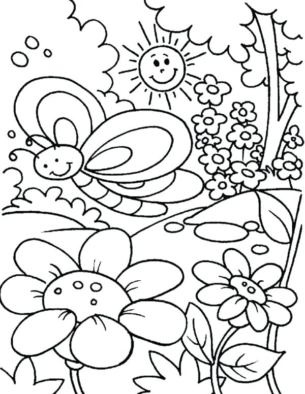 600x776 Coloring Pages. Springtime Coloring Pages