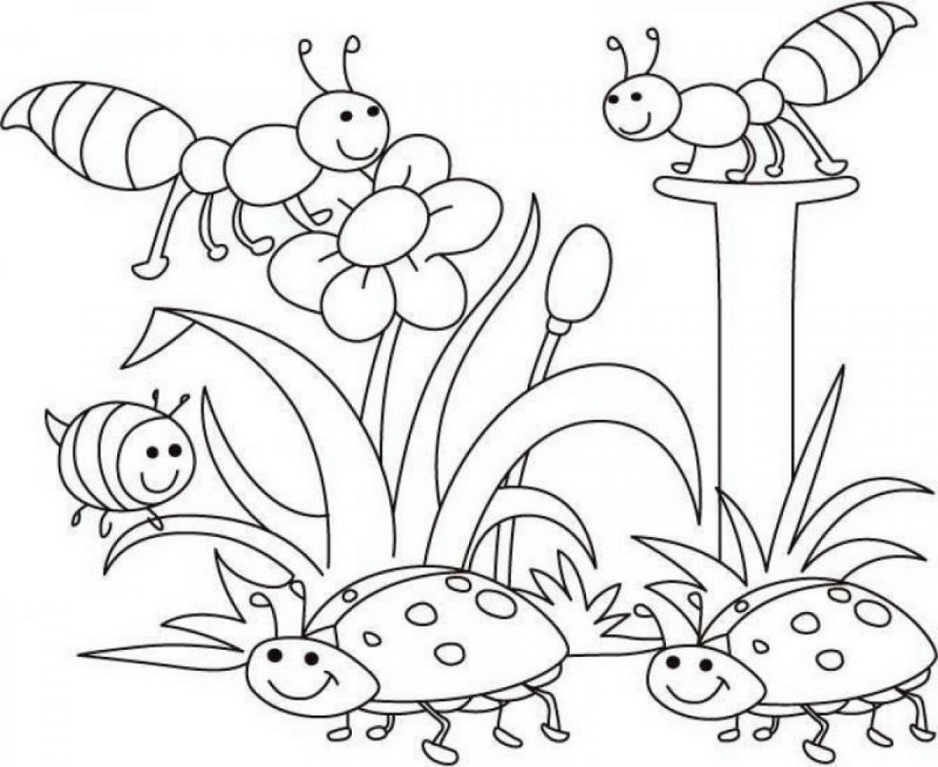 1048x857 Welcome Spring Coloring Page For Kids Seasons Pages