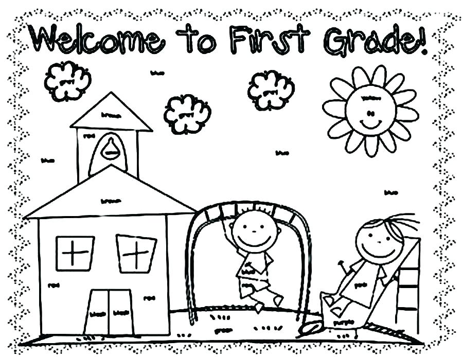 900x694 3rd Grade Coloring Pages Welcome To Kindergarten Page First Back