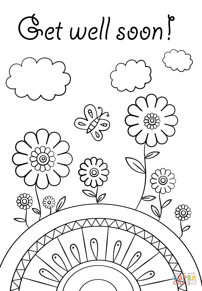824x1186 Best Get Well Soon Card Coloring Pages Page Fr