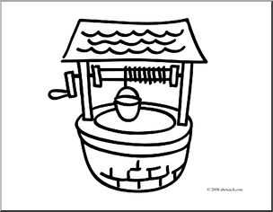 304x236 Clip Art Basic Words Well (Coloring Page) I Abcteach