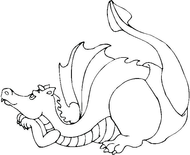 666x542 Welsh Dragon Colouring Page Realistic Dragon Coloring Pictures