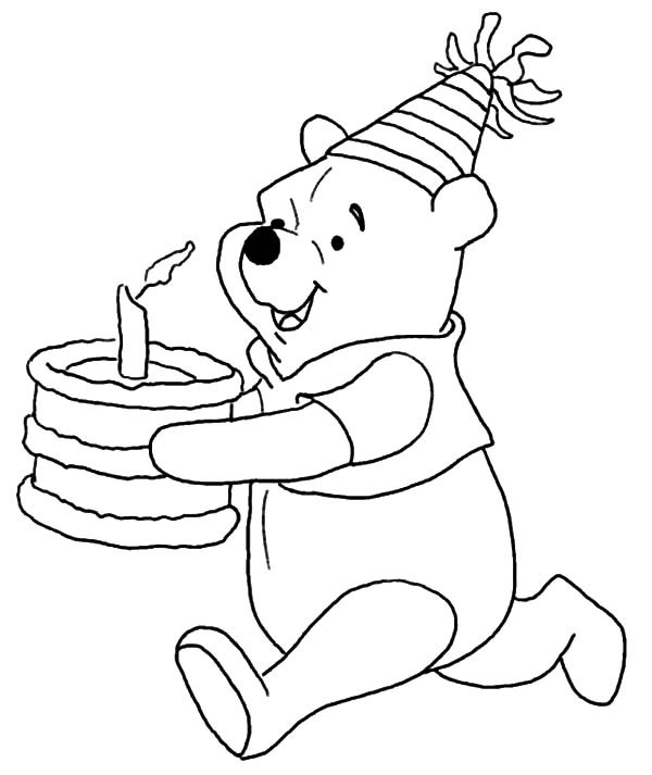 600x713 Winnie The Pooh Birthday Coloring Pages