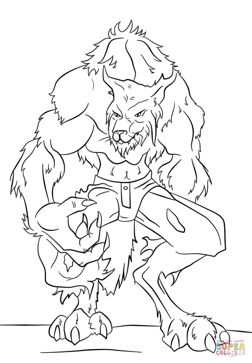 824x1186 At Werewolf Coloring Pages