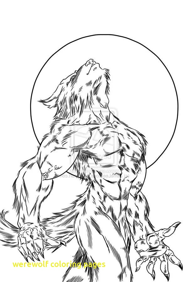 600x902 Werewolf Coloring Pages With Howling Werewolf Under The Moon Light
