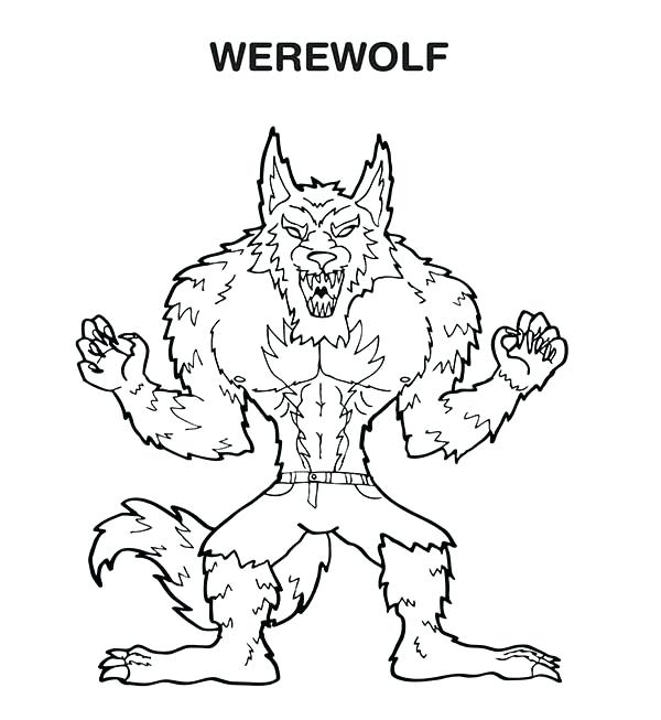 600x653 Goosebumps Coloring Pages Scary Werewolf Coloring Page Goosebumps