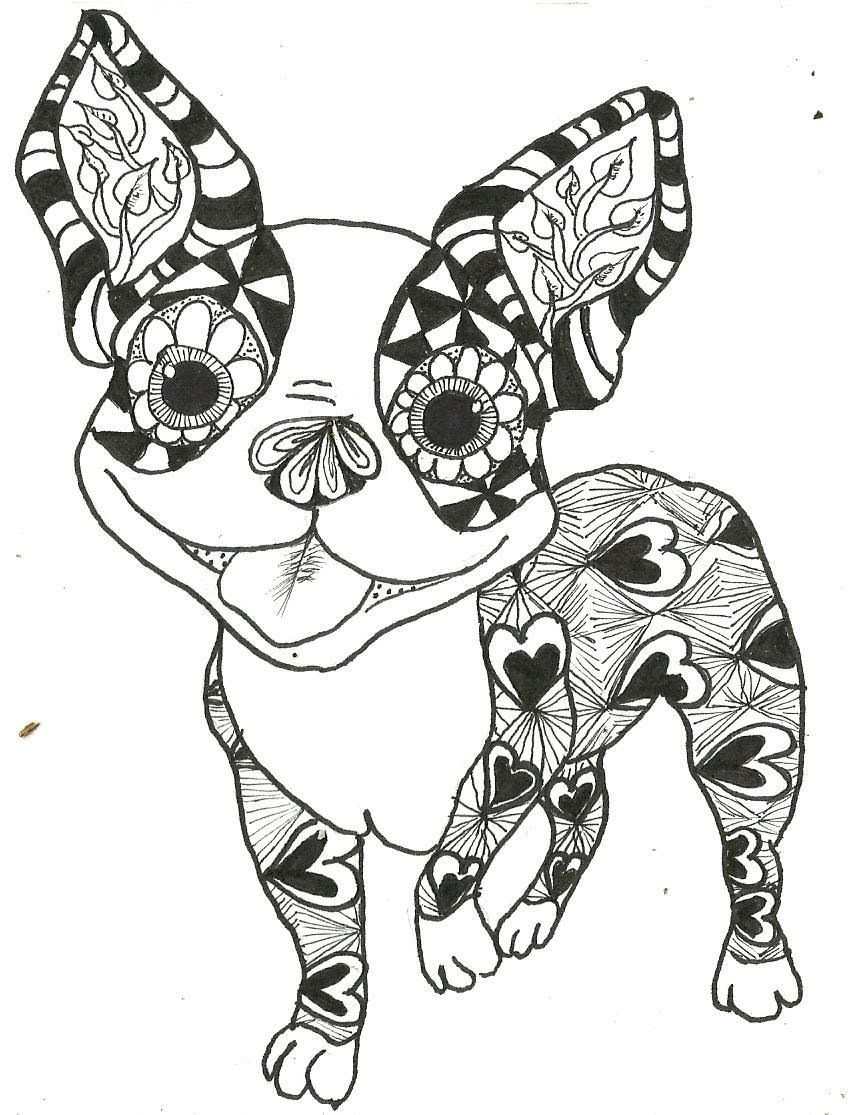 848x1115 Boston Terrier Coloring Page