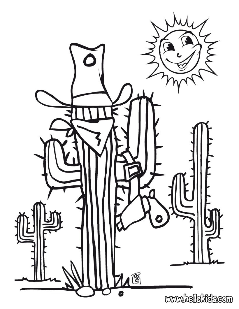 820x1060 A Ordable Western Coloring Sheets Cactus Pages