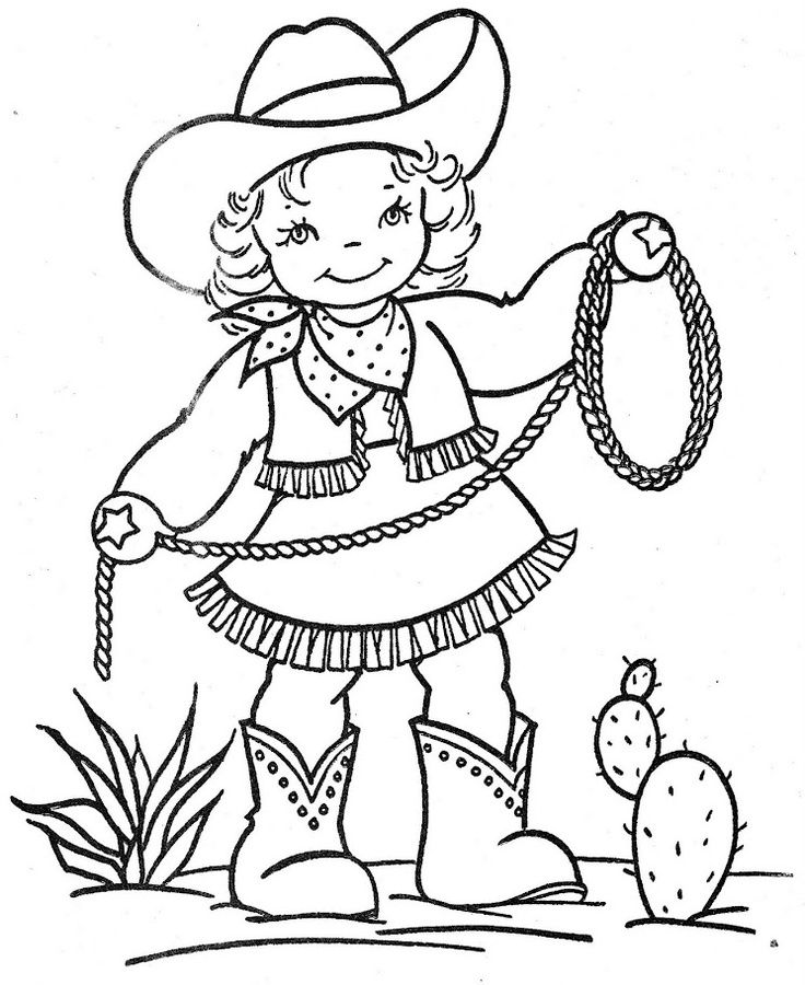 736x900 Printable Cowgirl Coloring Pages For Girls