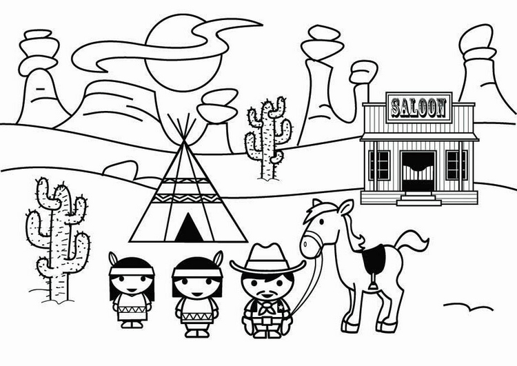 750x531 Old West Coloring Pages Wild Print Colori On Western Horse