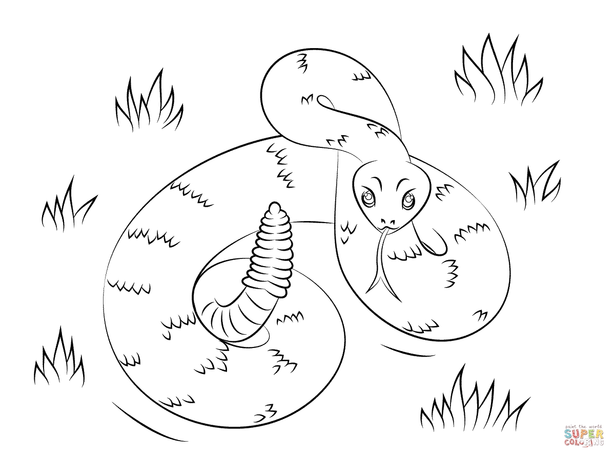 Western Diamondback Rattlesnake Coloring Pages