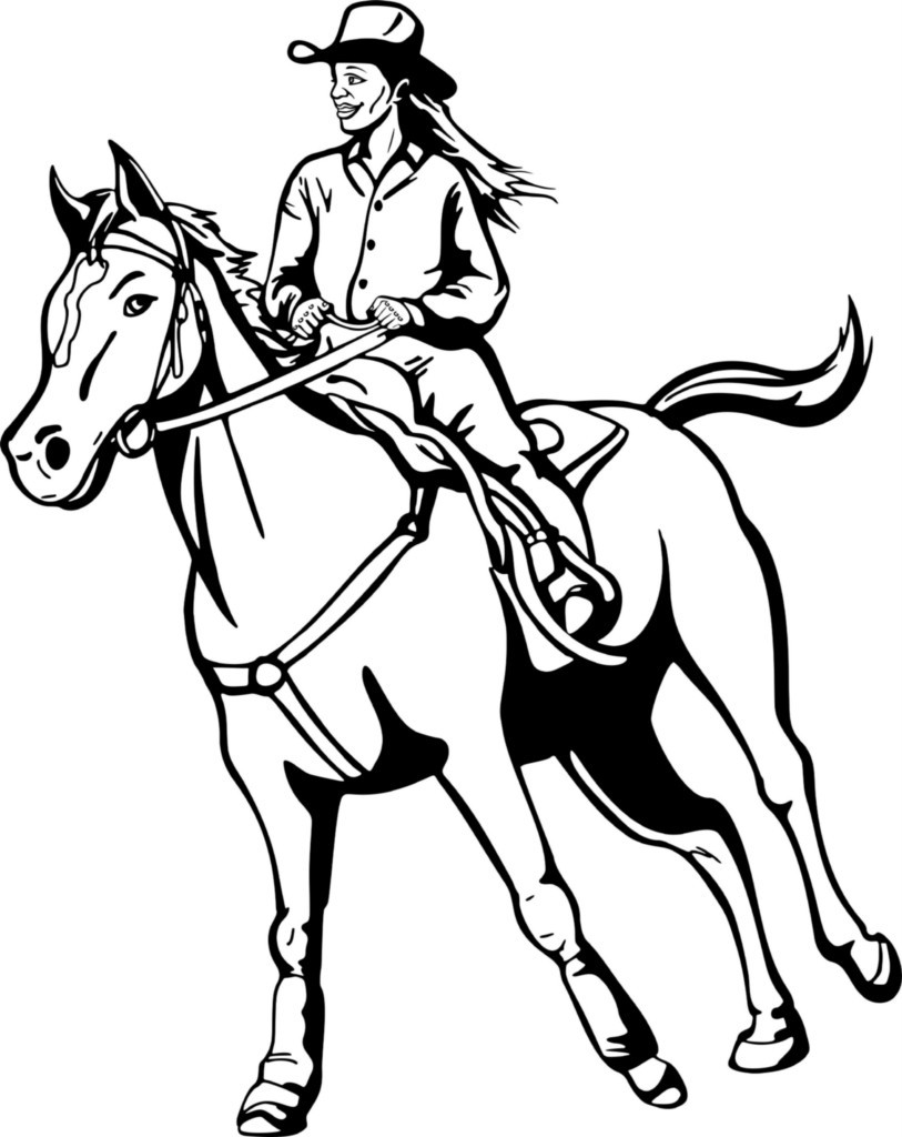 813x1024 Cowgirls Coloring Pages
