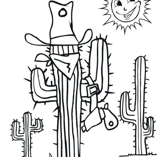 567x532 Wild West Coloring Pages Wild West Cactus Antenna Coloring Sheets