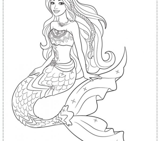 678x600 Barbie Mermaid Coloring Free Coloring Page