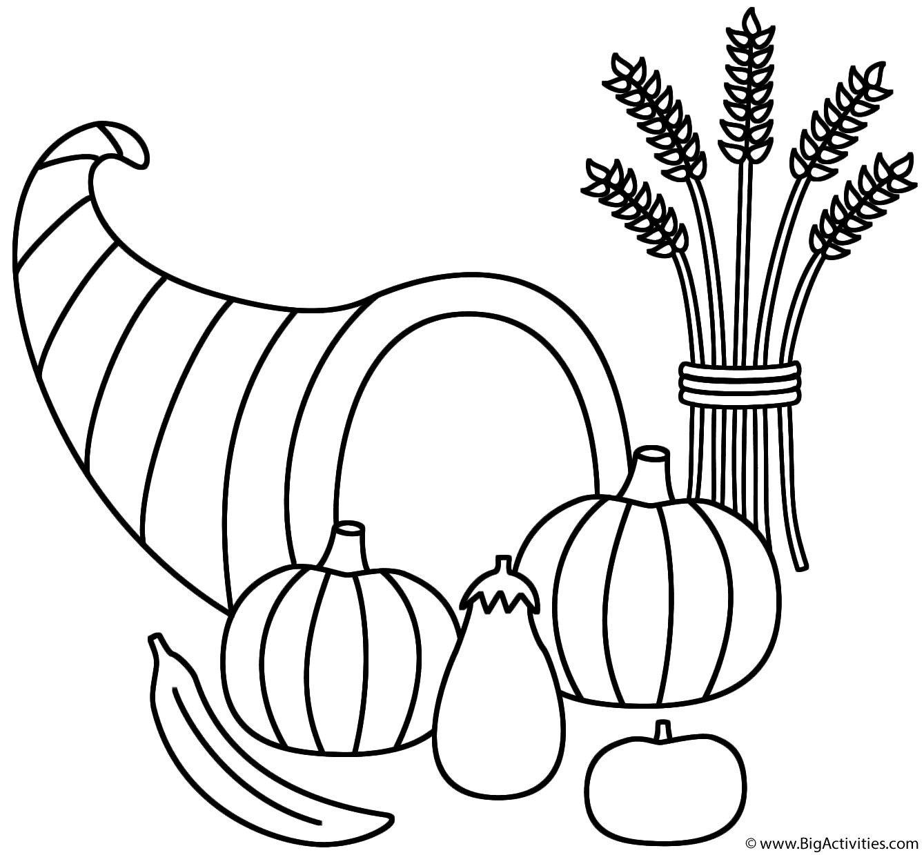1339x1239 Horn Of Plenty With Wheat Sheaf