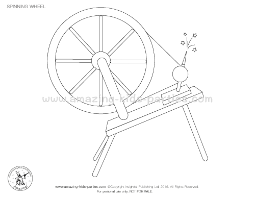 500x386 Spinning Wheel Coloring Page Princess Party Coloring Pages