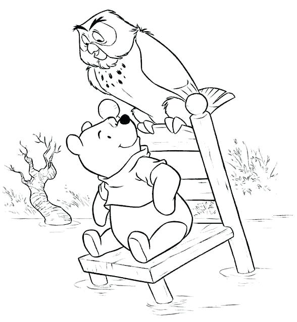 588x639 Winnie The Pooh Coloring Pages The Pooh With Owl Coloring Pages