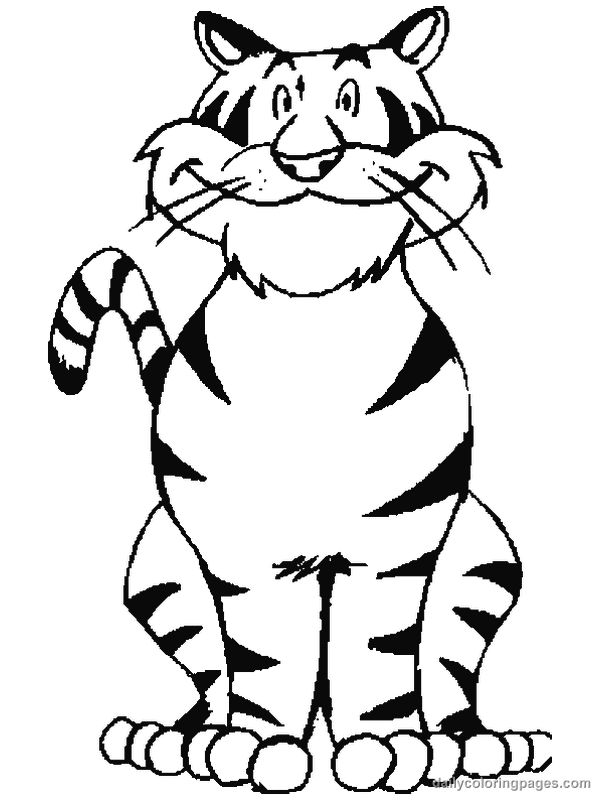 600x800 White Tiger Clipart Coloring Page
