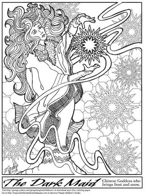 492x657 Pagan Fantasy Goddesses, Adult Coloring