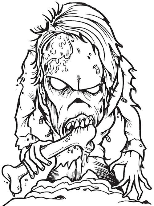 500x668 Scary Coloring Pages For Adults Zombie Creepy Coloring Page Wicked