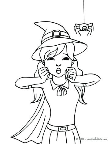 363x470 Witch Coloring Pages Sorceress Holds A Frog Witch Frightened By