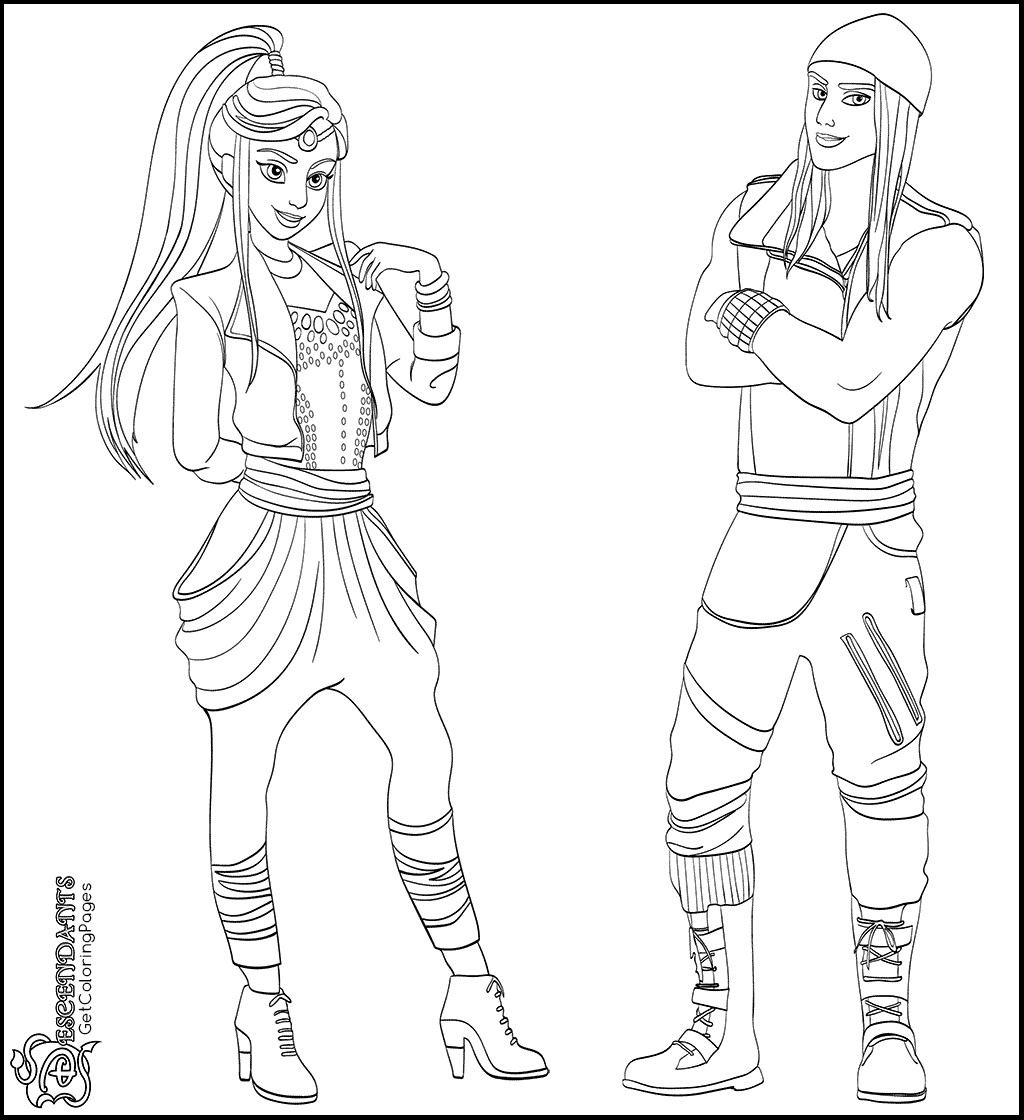 1024x1120 Descendants Wicked World Coloring Page