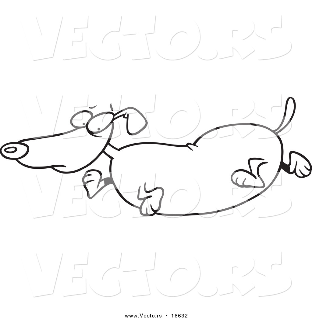 1024x1044 Vector Of A Cartoon Obese Wiener Dog