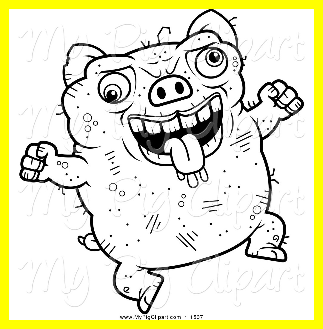 1082x1102 Pig In A Wig Coloring Page