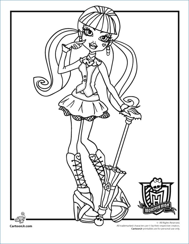 618x800 Draculaura Little Girl Monster High Coloring Page