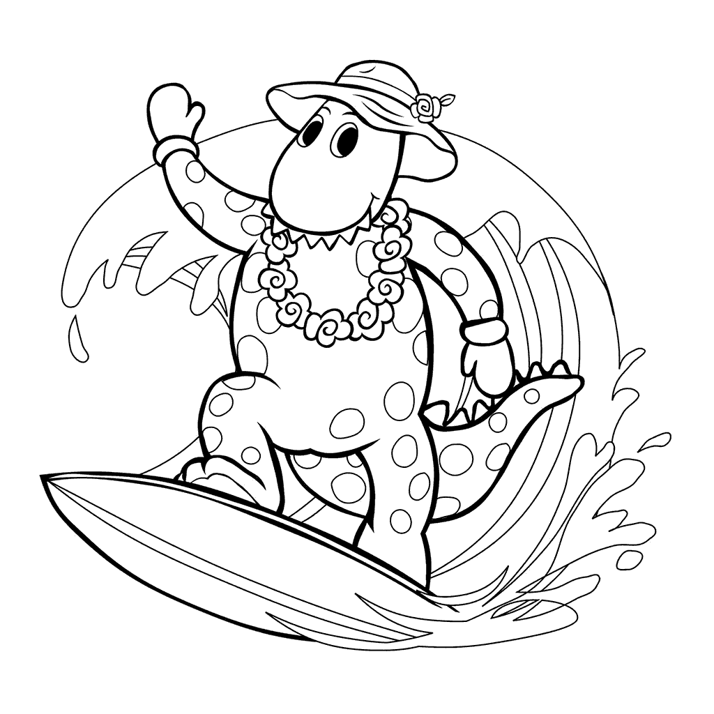 1024x1024 Wiggles Coloring Pages Dorothy Surfing