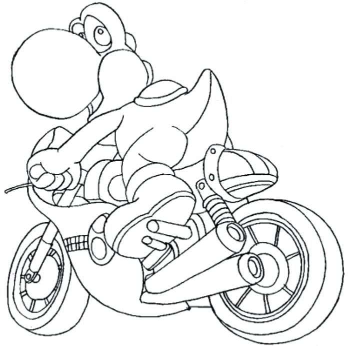 696x691 Mario Kart Wii Coloring Pages Raovattoanquoc