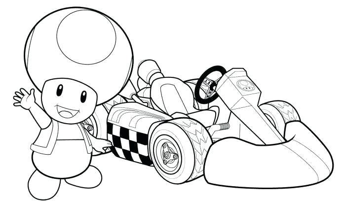 697x408 Coloring Page Mario Super Bros Coloring Sheet 2 Mario Kart Wii