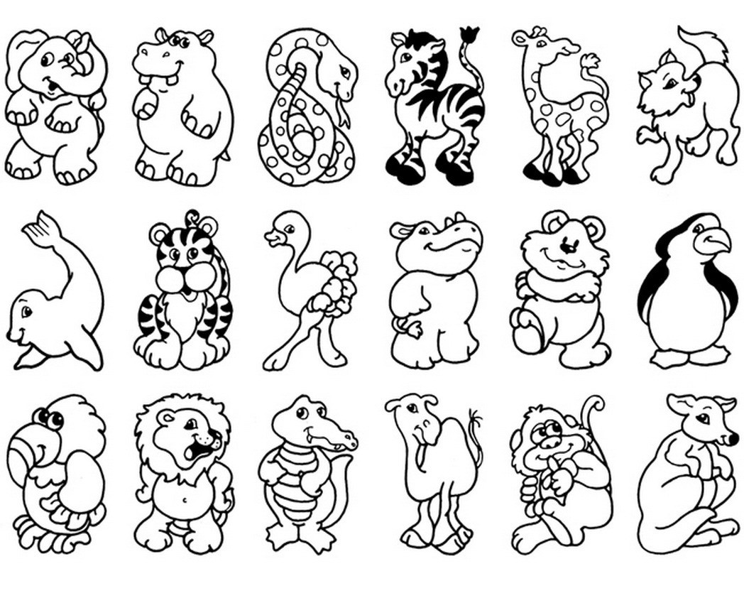 1048x842 Printable Coloring Pages Animals Jungle Cute Wild Animals Coloring