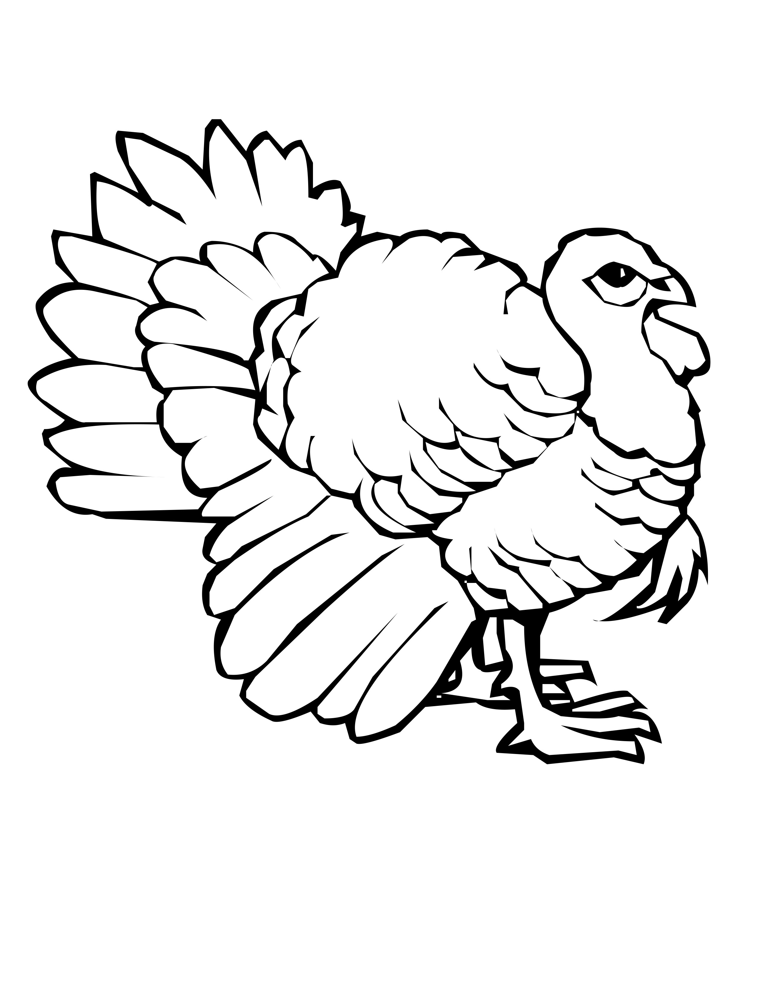 2550x3300 Wild Turkey Coloring Page