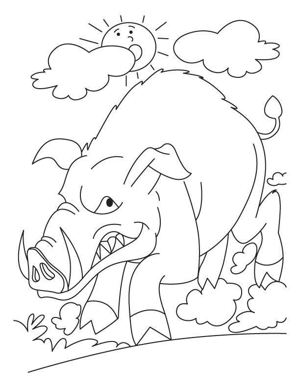 612x792 Anguish Wild Boar Coloring Pages Download Free Anguish Wild Boar