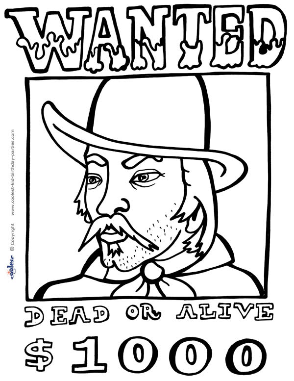 600x777 Printable Wild West Coloring Page 1