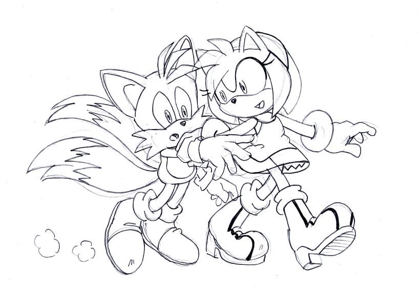 818x564 Amy And Tails Sketch By Smsskullleader Kyofu's Saved Pins