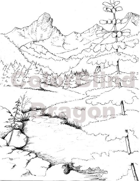 570x738 Mountains, Coloring Pages, Wilderness Coloring Page, Nature