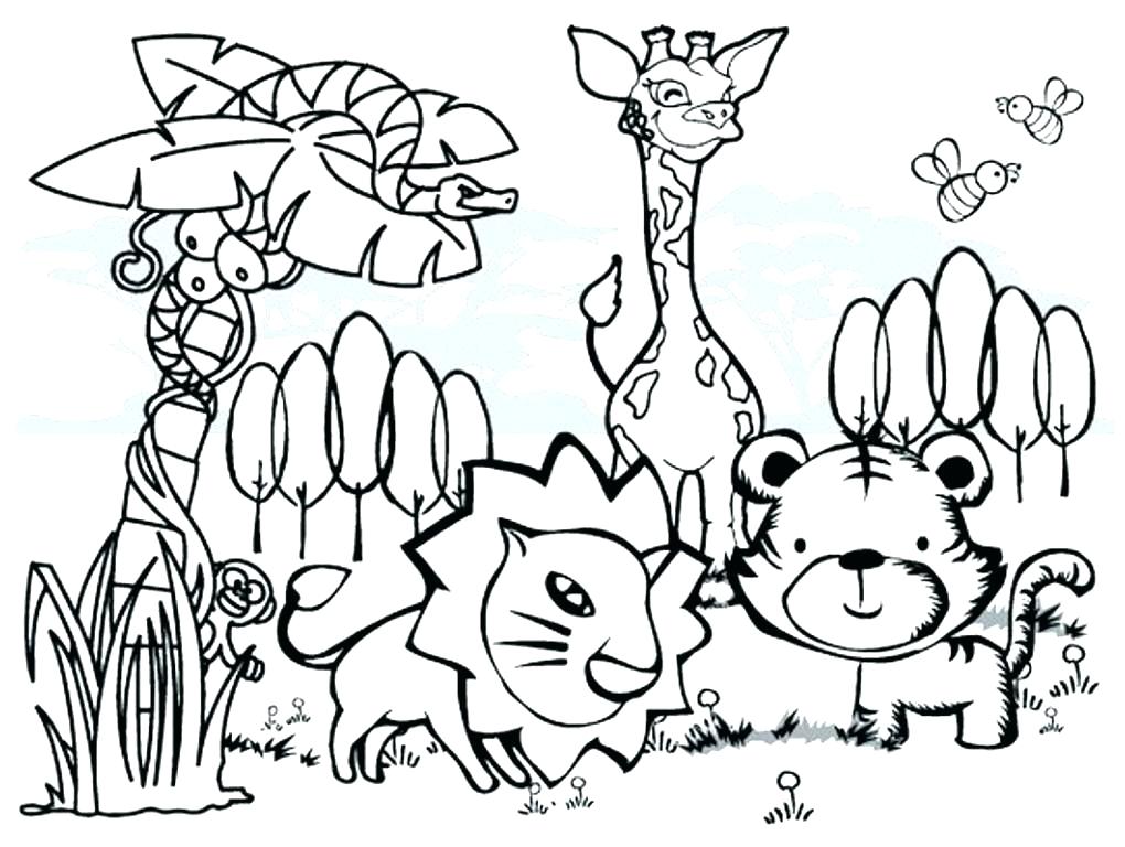 1020x768 Wildlife Coloring Pages