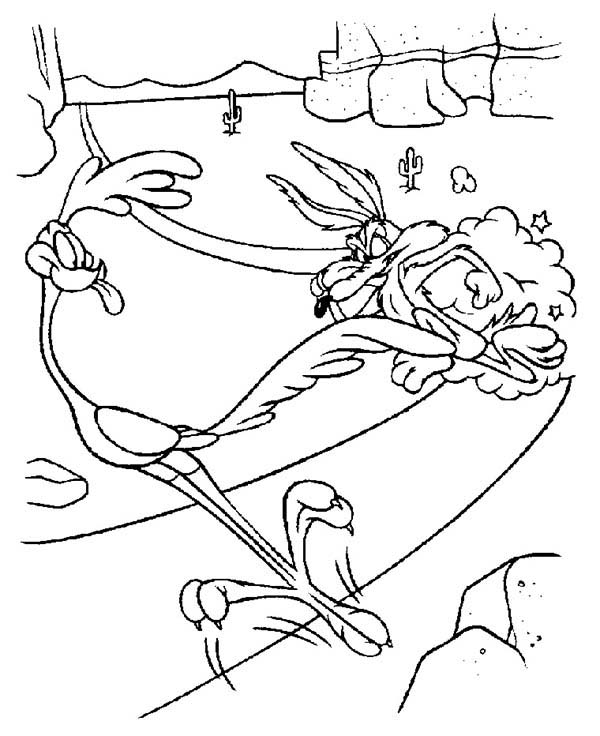 600x736 Looneytunes Roadrunner Escape From Wile E Coyote Coloring Pages