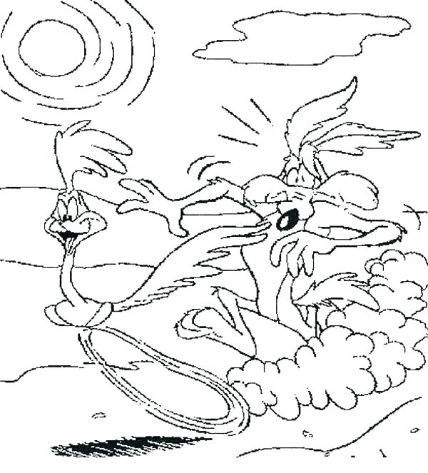 600x663 Wile E Coyote Coloring Pages Astounding Wile E Coyote Coloring