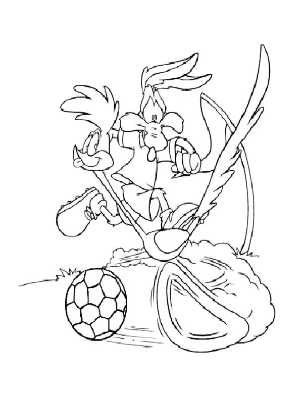 600x778 Coyote Coloring Pages Roadrunner And Coyote Playing Football