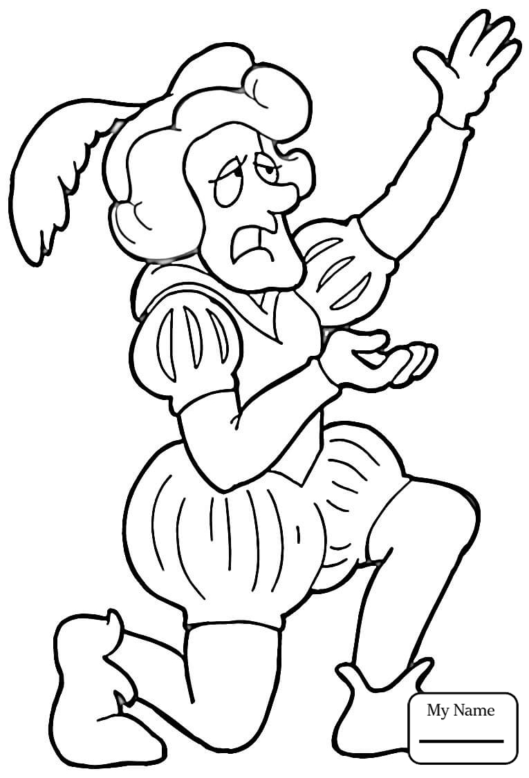 765x1126 William Shakespeare Coloring Page Within 0